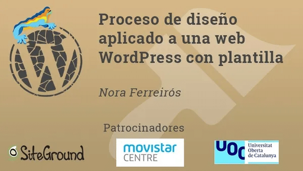 Portada meetup Proceso de diseño aplicado a una web WordPress con plantilla