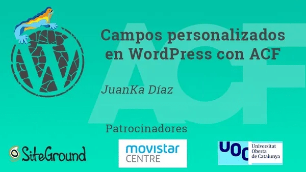 Portada meetup Campos personalizados en WordPress